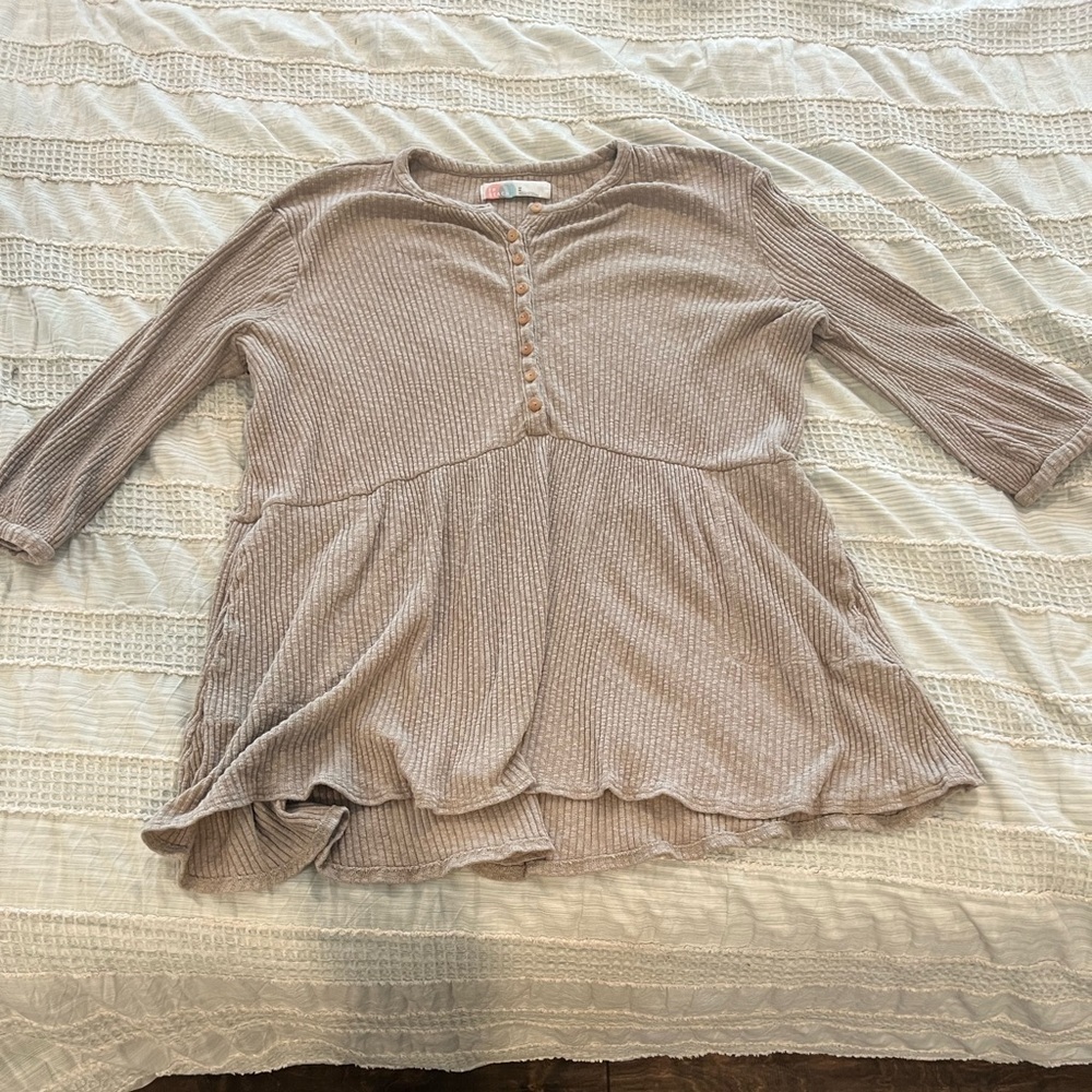 Free People FP Beach Blossom Midi Dress Tan Oversized‎ Medium